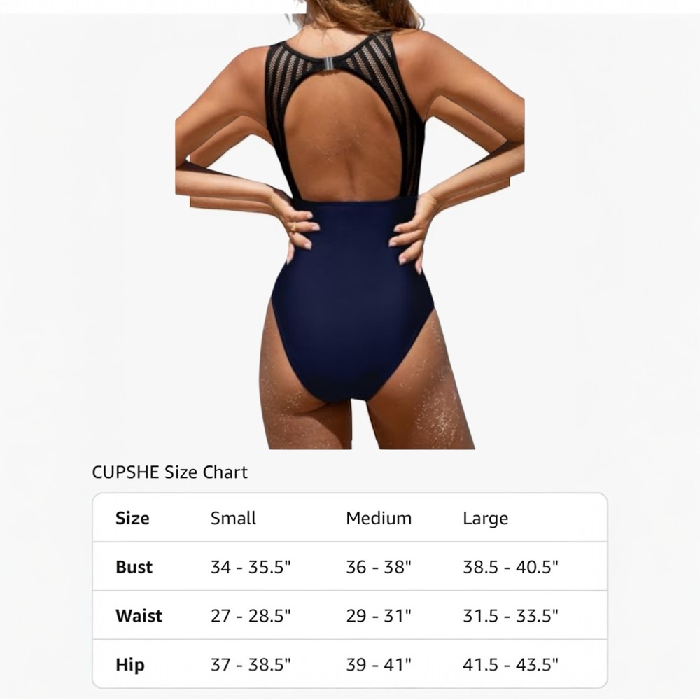 Navy Blue Women's Tummy Control Swimsuit
NWT
Cupshe
Women’s Small - Picture 8 of 14